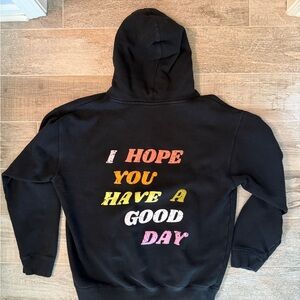 Black Oversized Graphic Hoodie